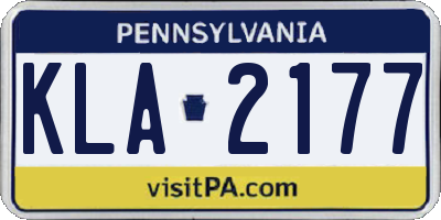 PA license plate KLA2177