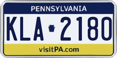 PA license plate KLA2180