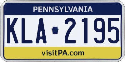 PA license plate KLA2195