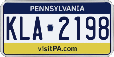 PA license plate KLA2198