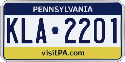 PA license plate KLA2201
