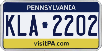 PA license plate KLA2202