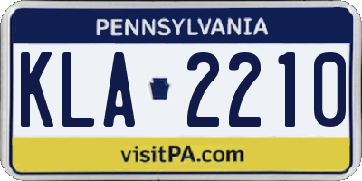 PA license plate KLA2210