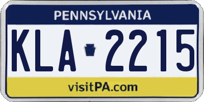 PA license plate KLA2215