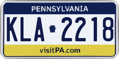 PA license plate KLA2218