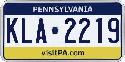 PA license plate KLA2219