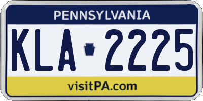 PA license plate KLA2225