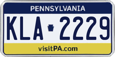 PA license plate KLA2229