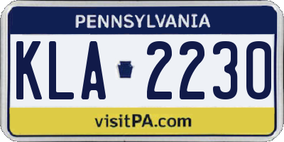 PA license plate KLA2230