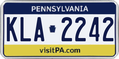 PA license plate KLA2242