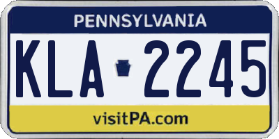 PA license plate KLA2245