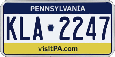 PA license plate KLA2247