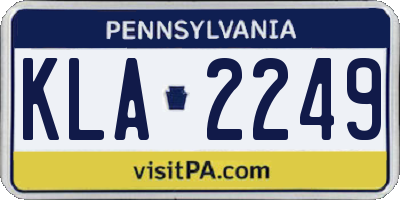 PA license plate KLA2249