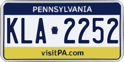 PA license plate KLA2252