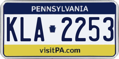 PA license plate KLA2253
