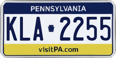 PA license plate KLA2255