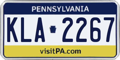 PA license plate KLA2267
