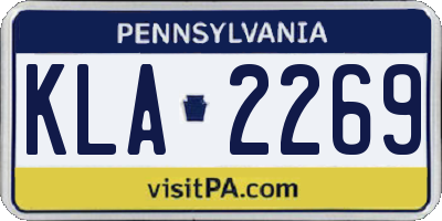 PA license plate KLA2269