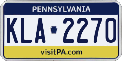 PA license plate KLA2270