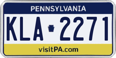 PA license plate KLA2271