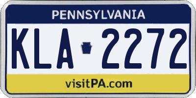 PA license plate KLA2272