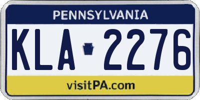 PA license plate KLA2276