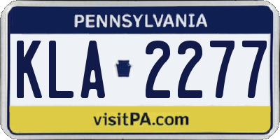 PA license plate KLA2277