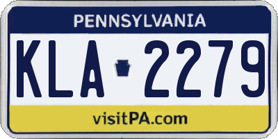 PA license plate KLA2279