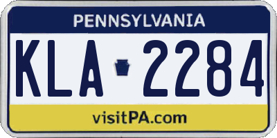PA license plate KLA2284