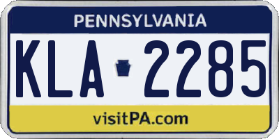 PA license plate KLA2285