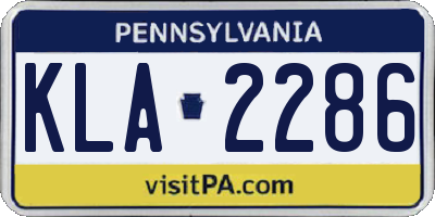 PA license plate KLA2286