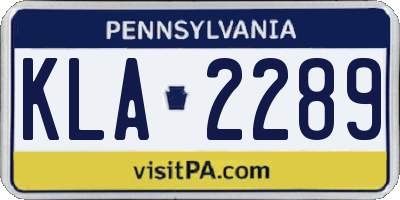 PA license plate KLA2289