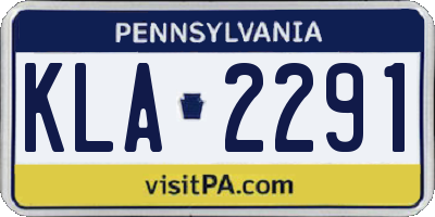 PA license plate KLA2291