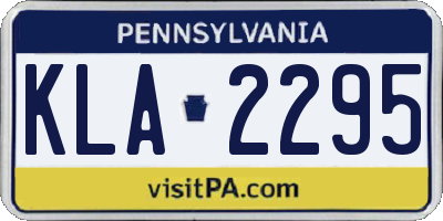 PA license plate KLA2295