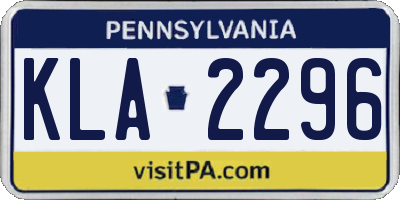 PA license plate KLA2296