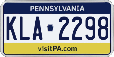 PA license plate KLA2298