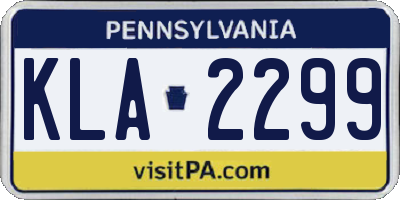 PA license plate KLA2299