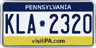 PA license plate KLA2320