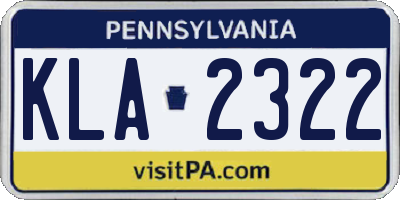 PA license plate KLA2322