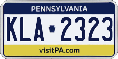 PA license plate KLA2323