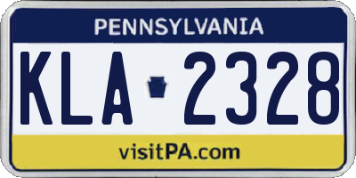 PA license plate KLA2328