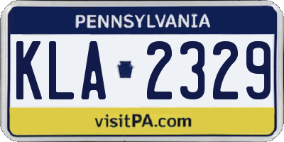 PA license plate KLA2329