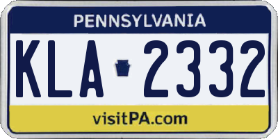 PA license plate KLA2332