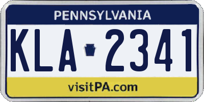 PA license plate KLA2341