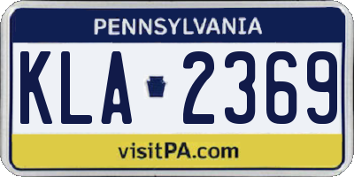 PA license plate KLA2369