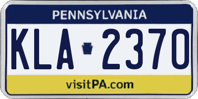 PA license plate KLA2370