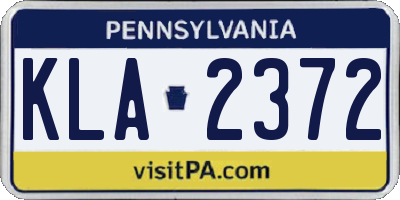 PA license plate KLA2372