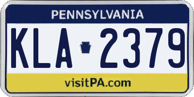 PA license plate KLA2379