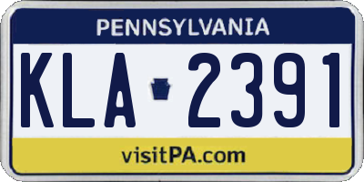 PA license plate KLA2391
