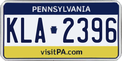 PA license plate KLA2396